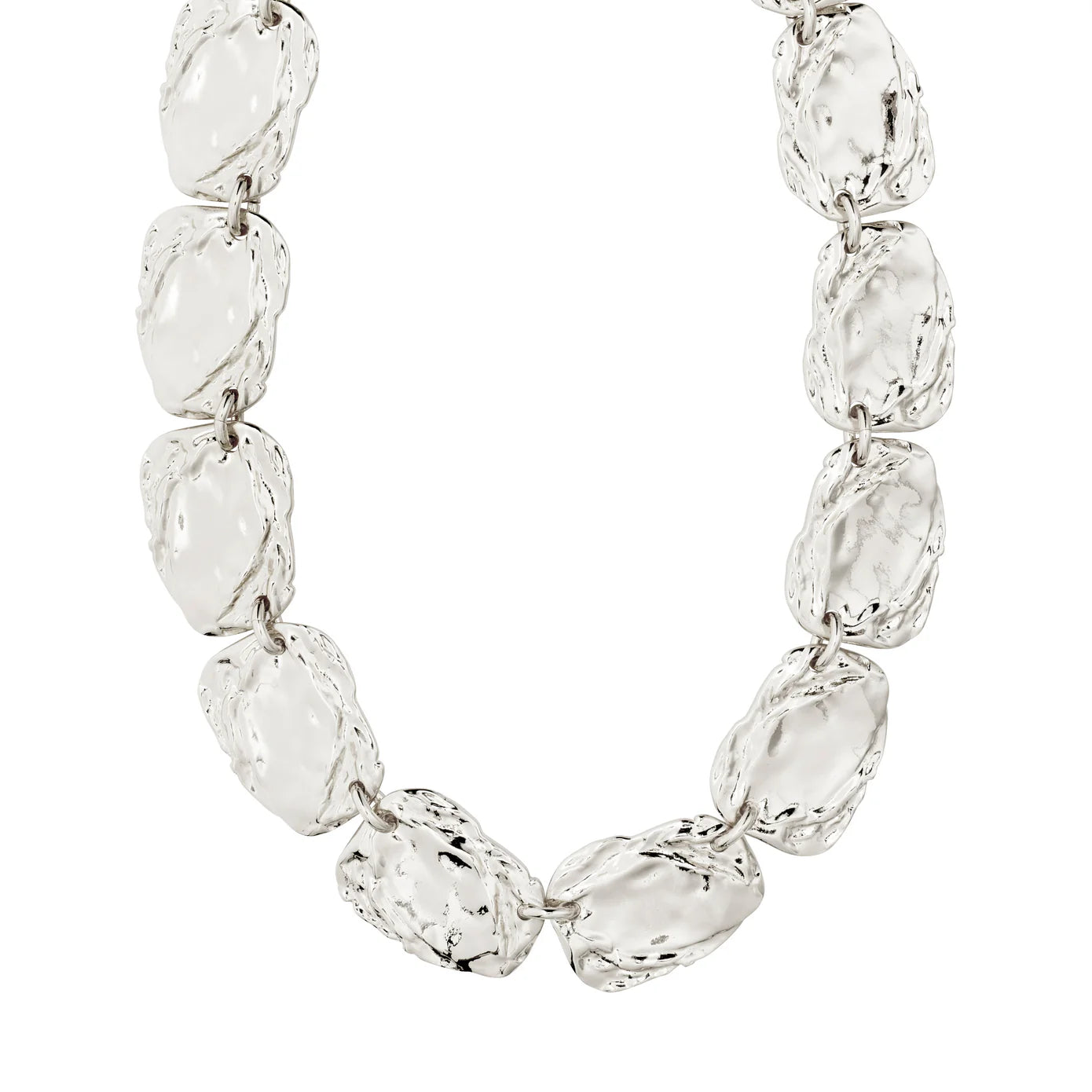 Shift flat necklace silver