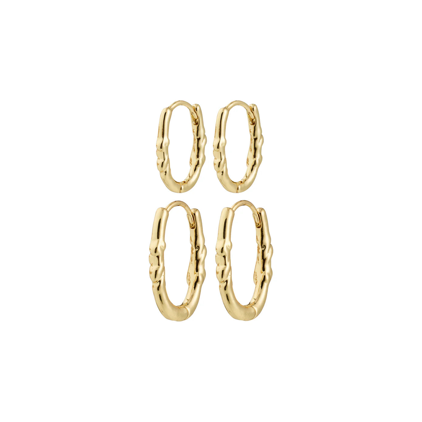 Sense hoop earring set gold