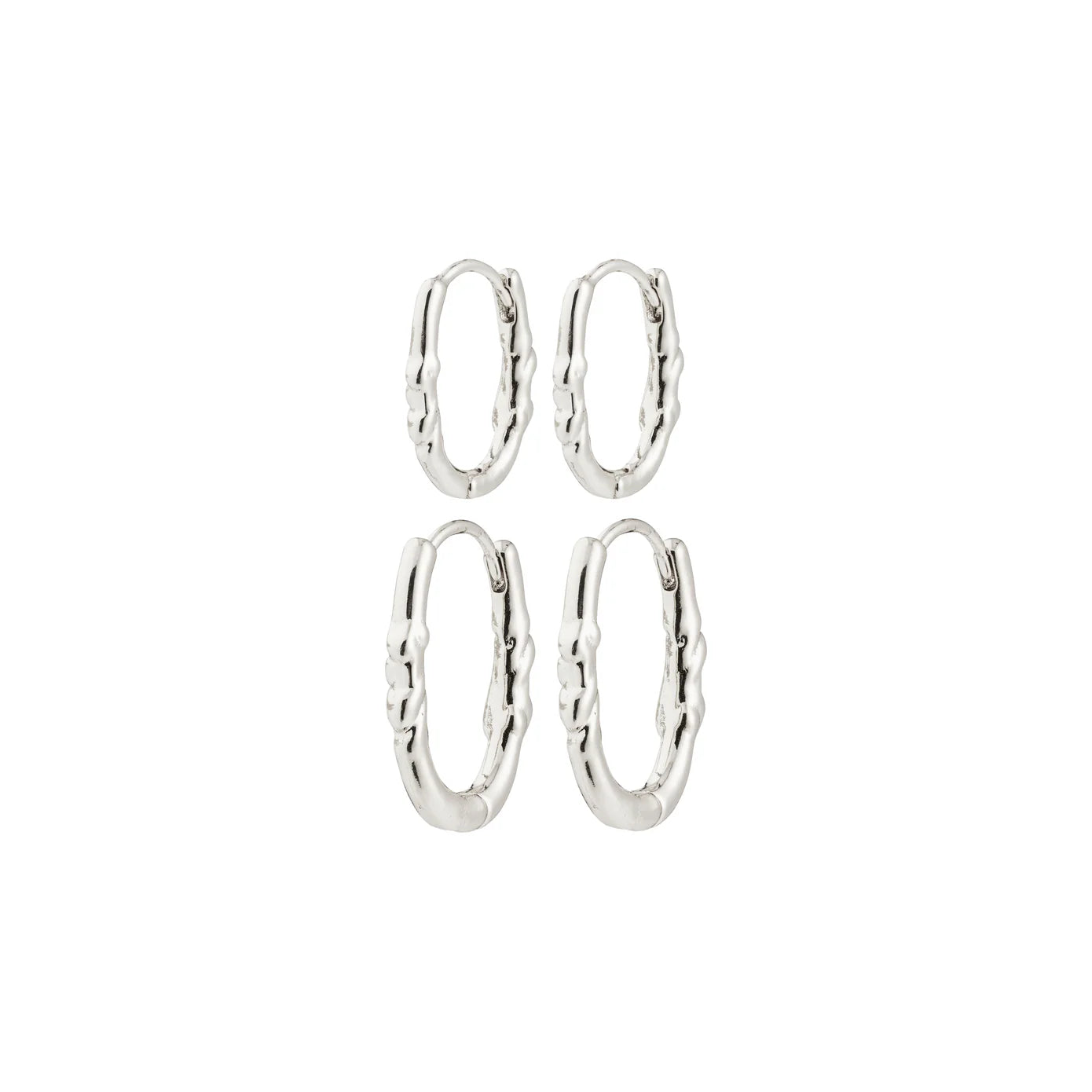 Sense hoop earring set silver