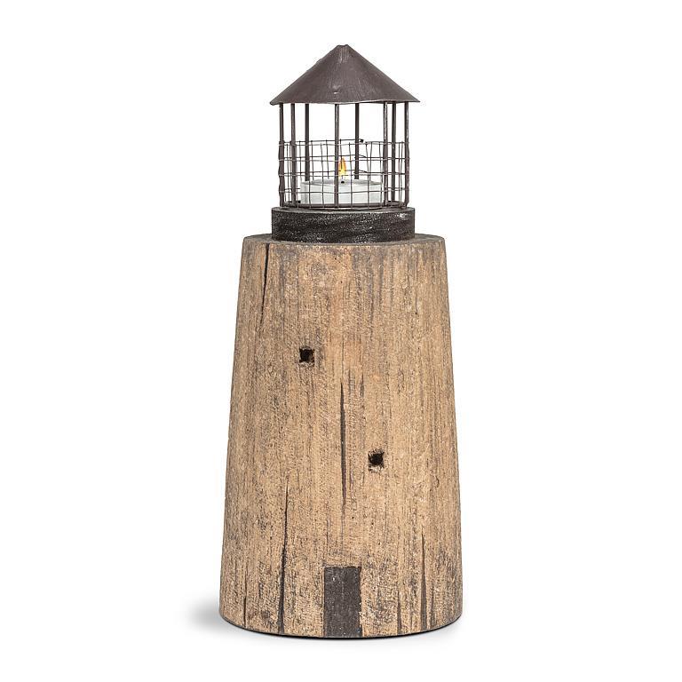 Wide lighthouse w/ tealight