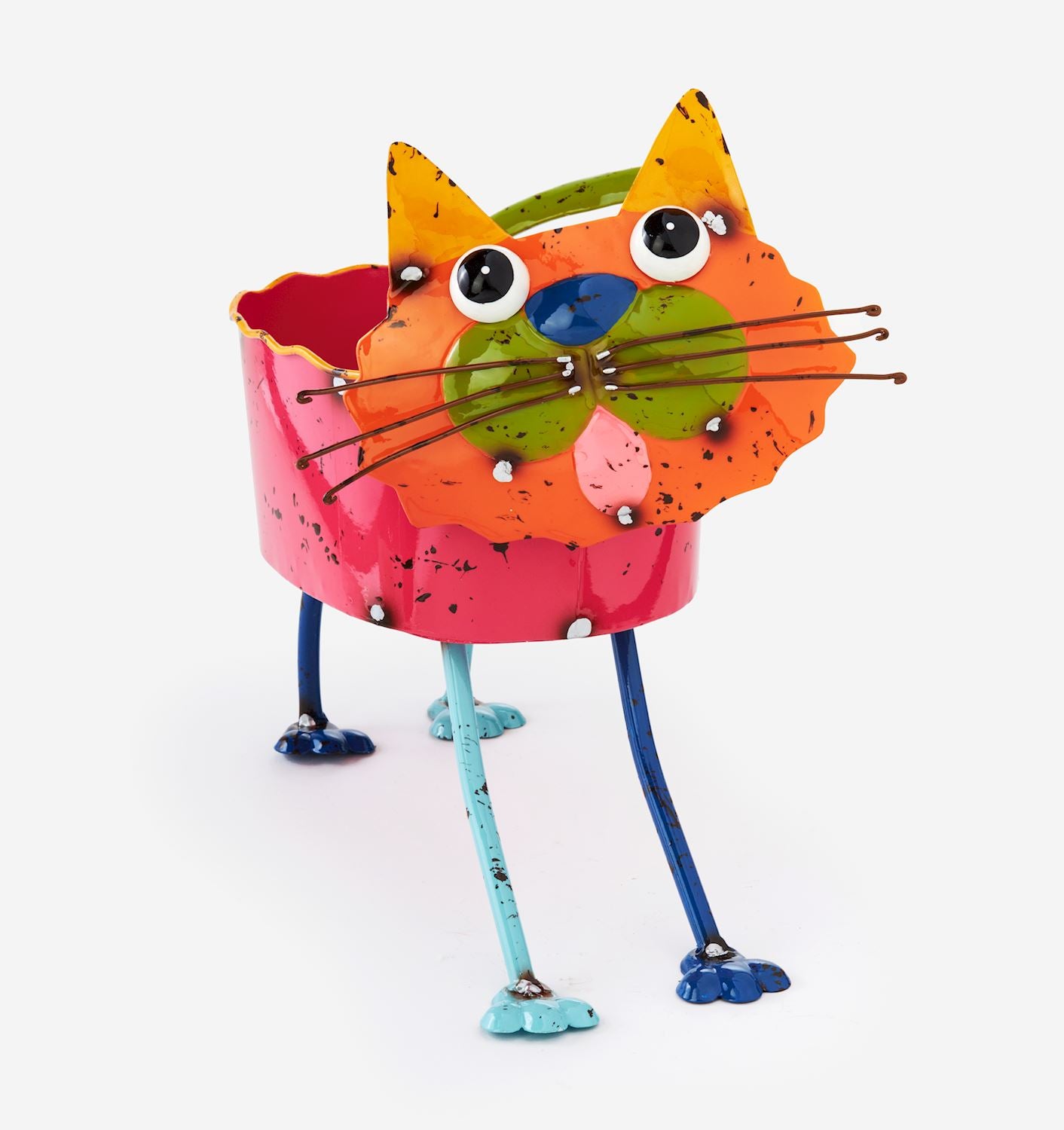 Metal Cat Garden Planter