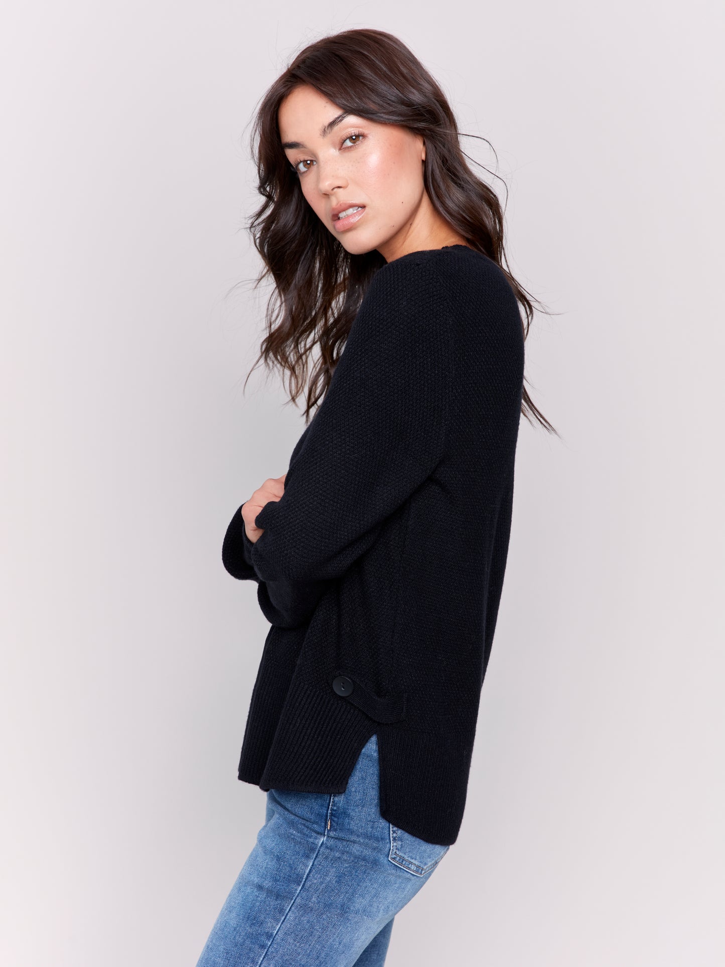 Sweater with Side Tab Detail