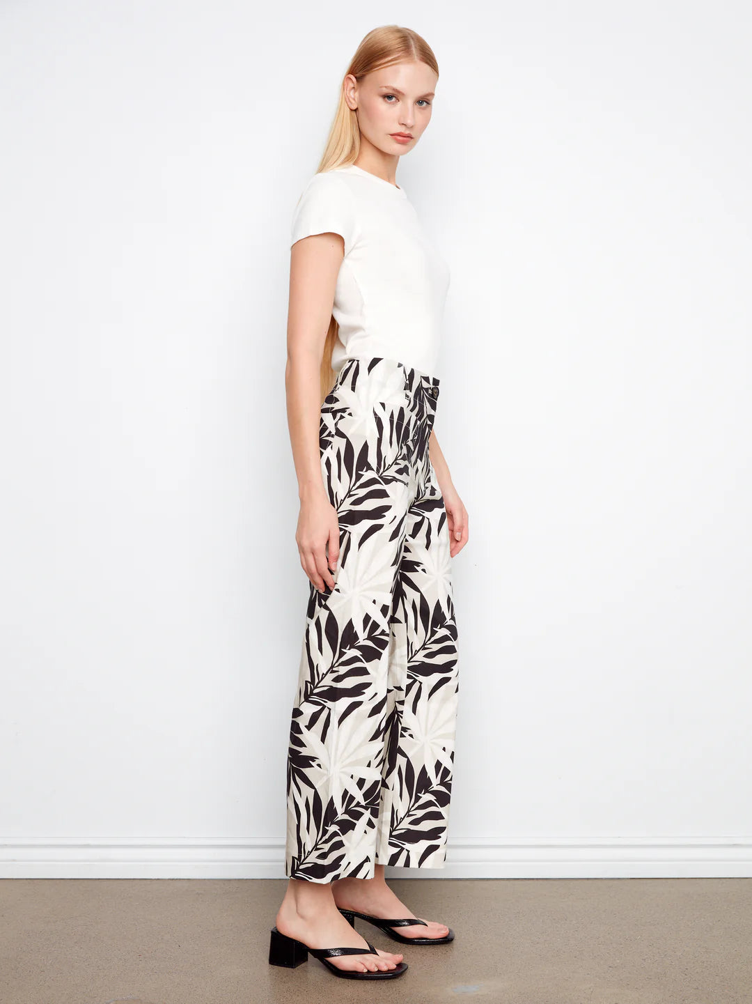 Printed leaf wide leg pant C5462RPR/771B