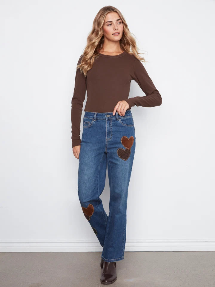 Straight Leg With Heart Patches C5844-431A