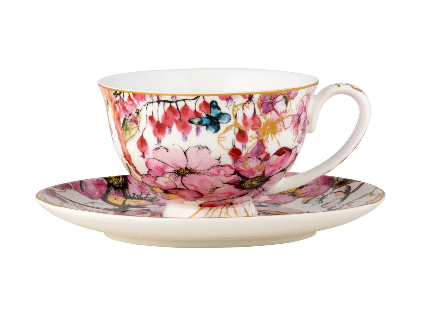 CUP & SAUCER ENCHANT WHT
