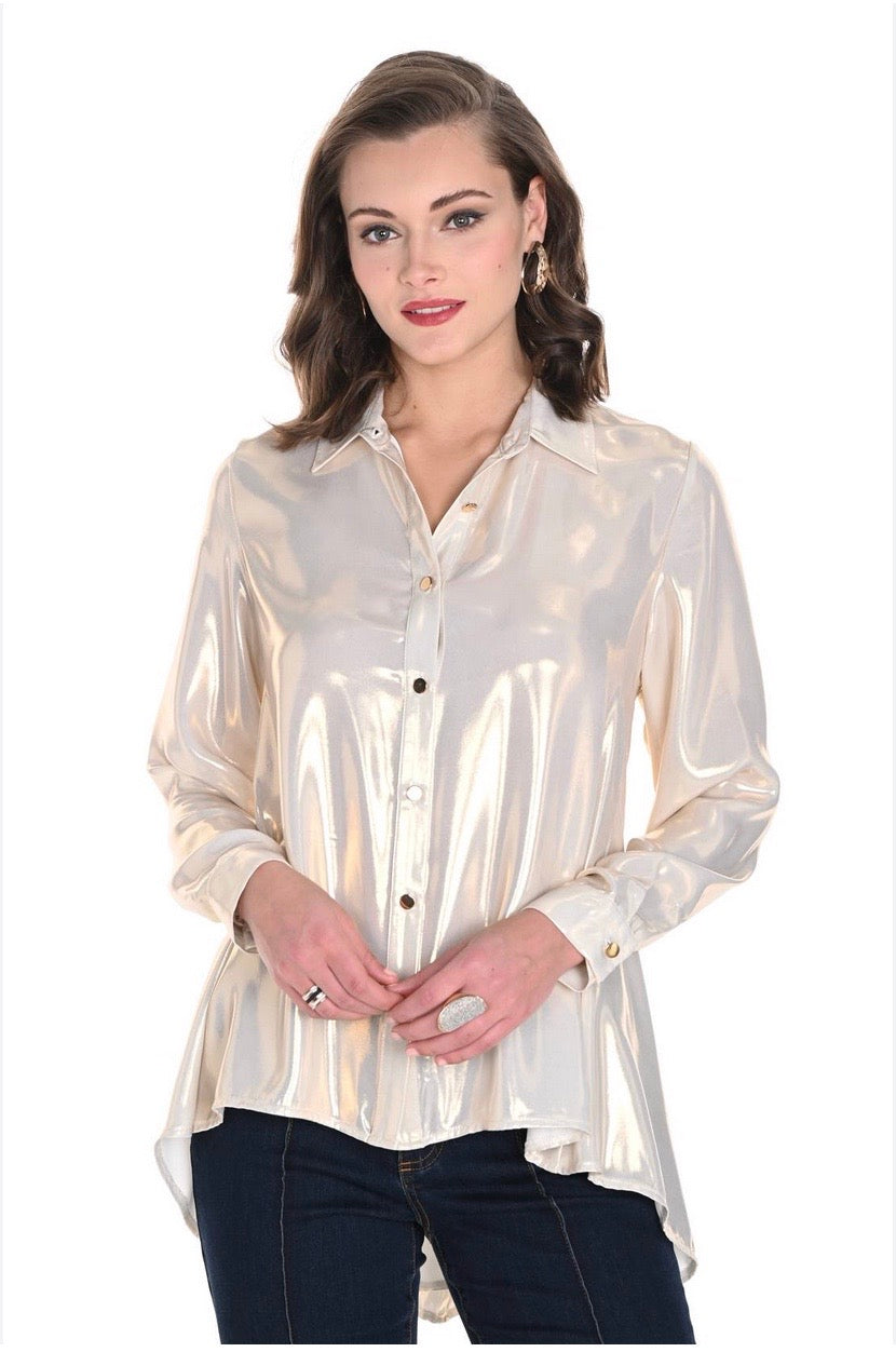 Woven Blouse Light Gold