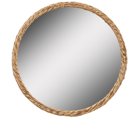 Twisted Natural Woven Framed Wall Mirror