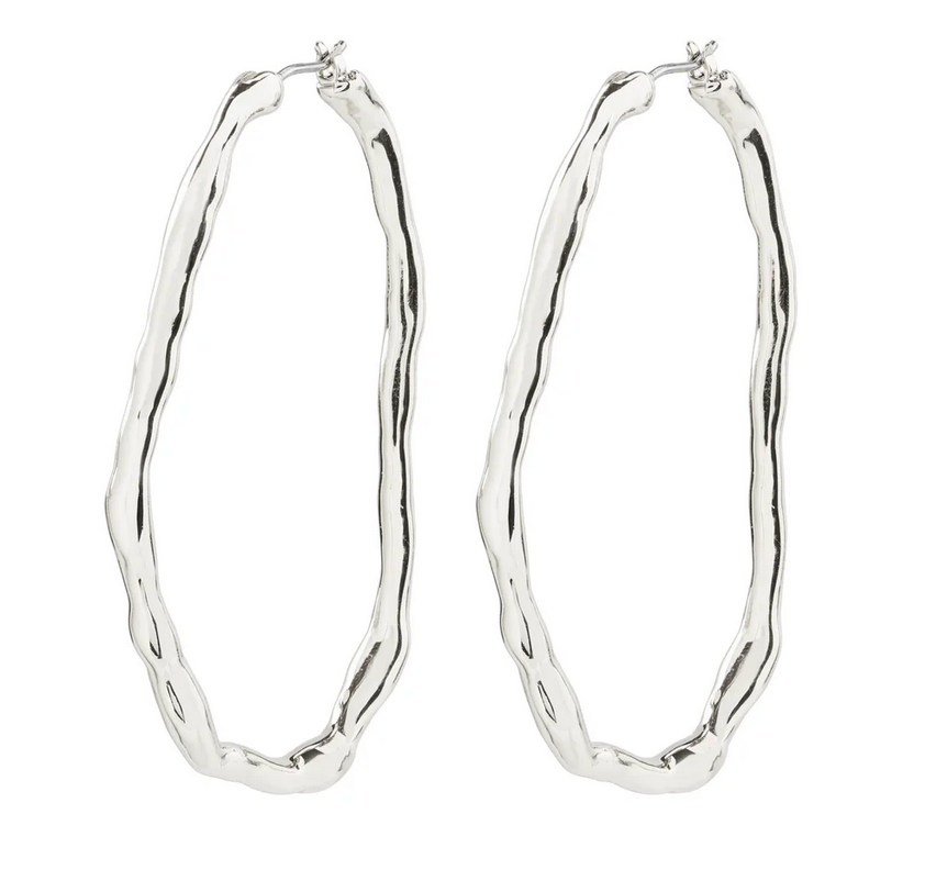 LIGHT recycled large hoops silver-plated