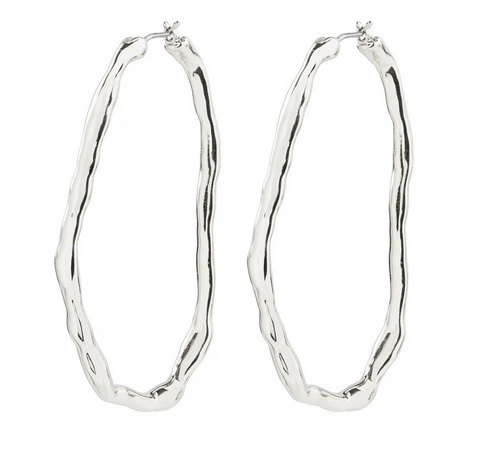 LIGHT recycled large hoops silver-plated