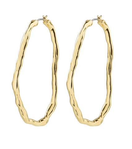 LIGHT recycled large hoops GOLD-plated