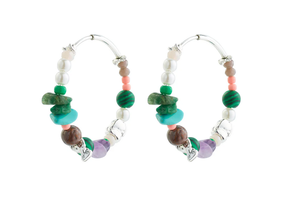 FORCE hoop earrings multi/silver-plated