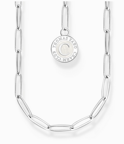 Member Charm necklace with white Charmista disc silver