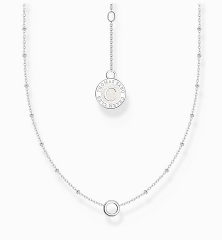 Member Charm necklace with round pendant and little balls silver