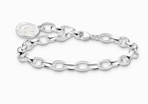 Member Charm bracelet with white Charmista Coin silver