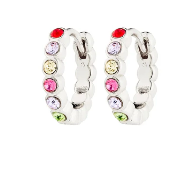 Kleopratra Gem Huggies Silver Plated