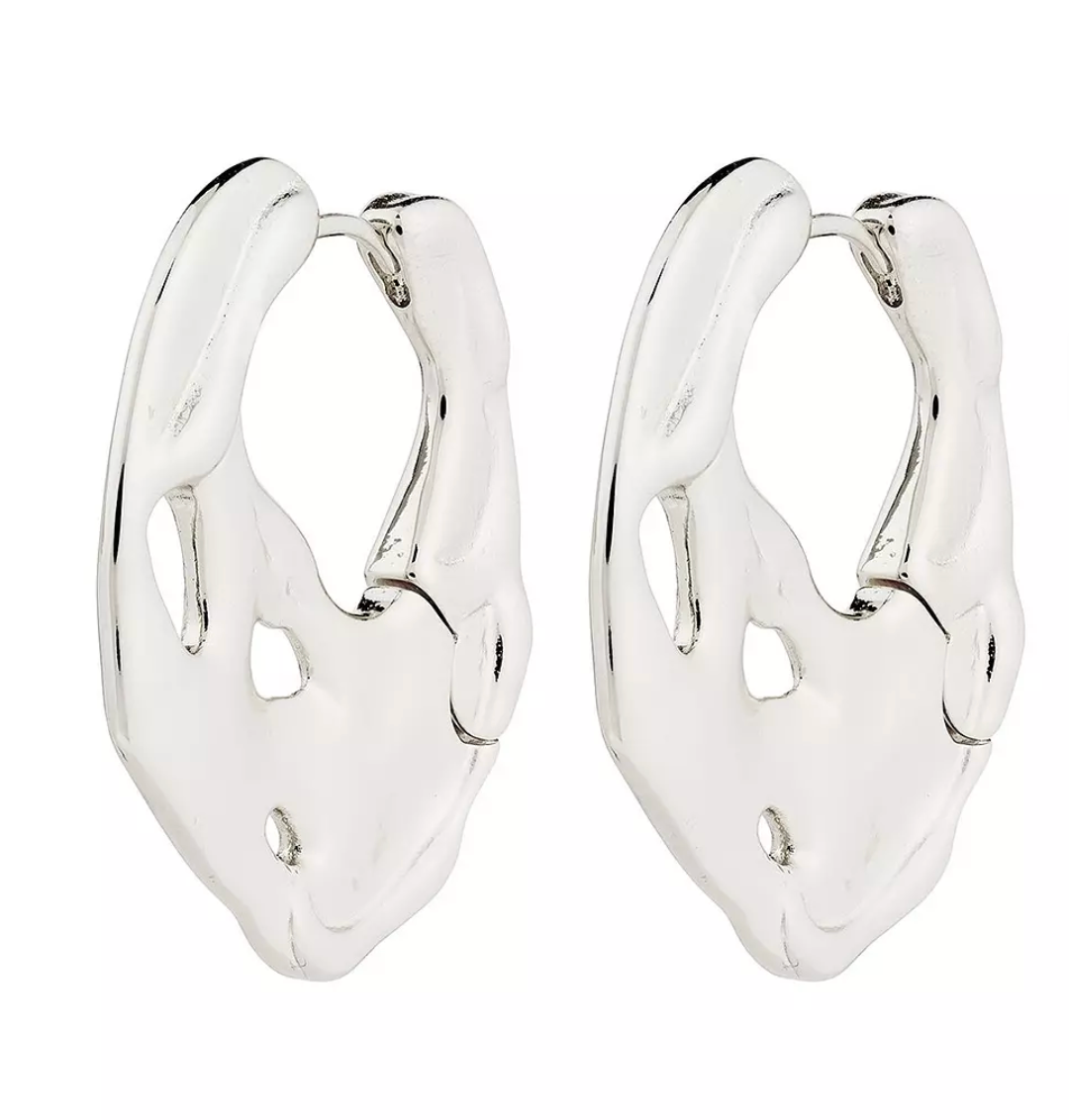 Dawn Hoop Earrings Silver Plated