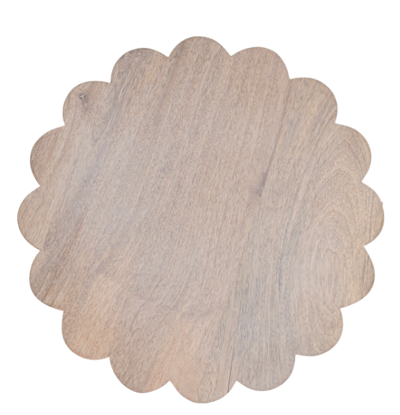 Whitewash Scallop Edge Lazy Susan