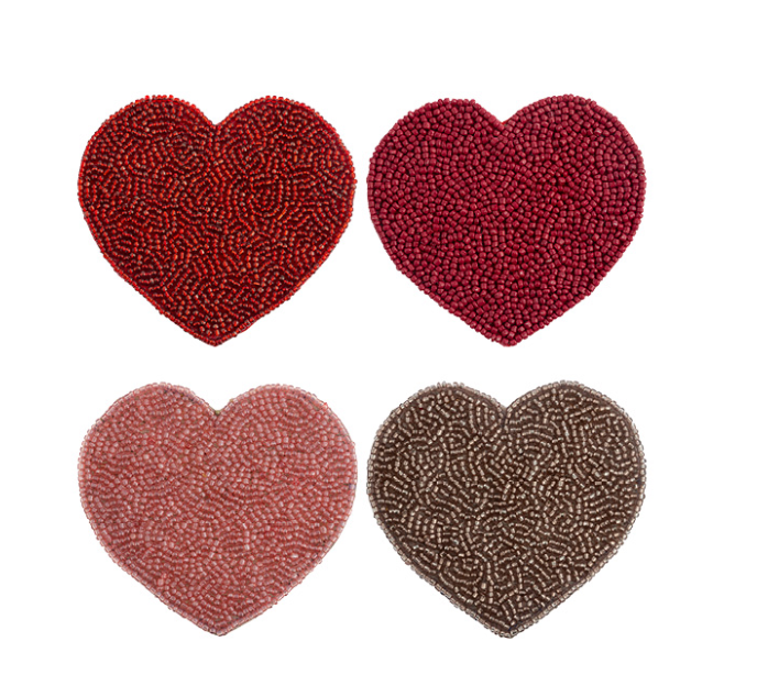 Heart Beaded Coasters