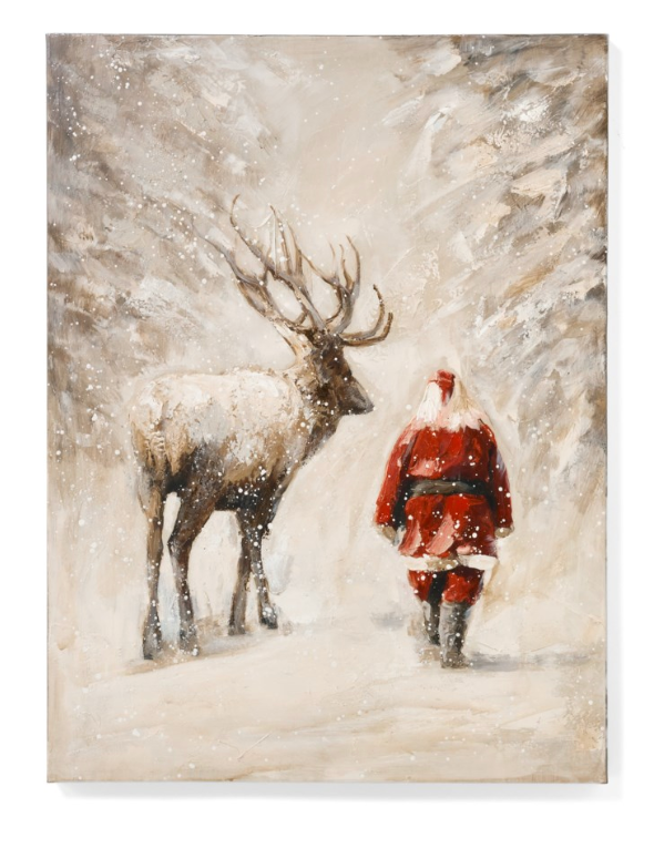 Santa/Deer Canvas Painting