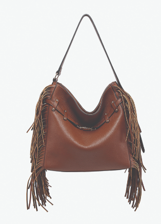 Eva Side Fringe Satchel Brown