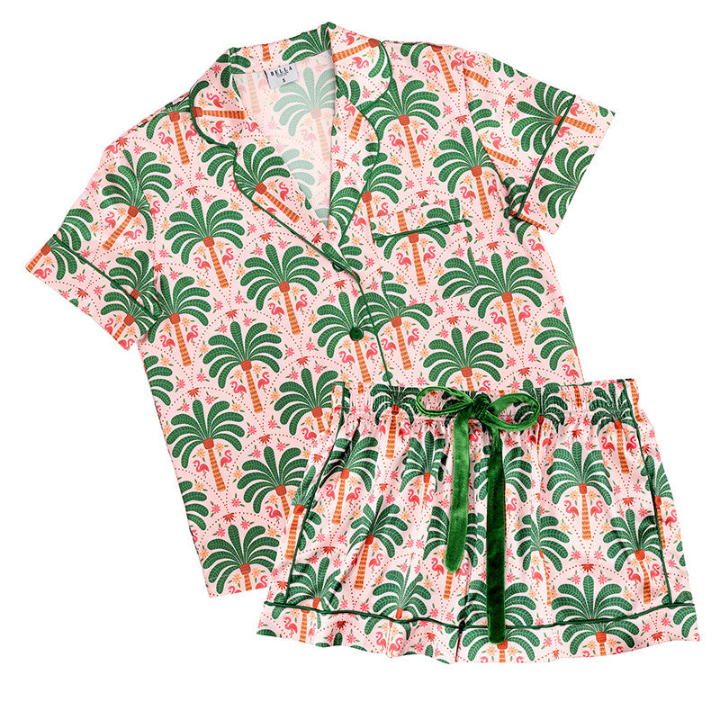 pink palm beach satin set