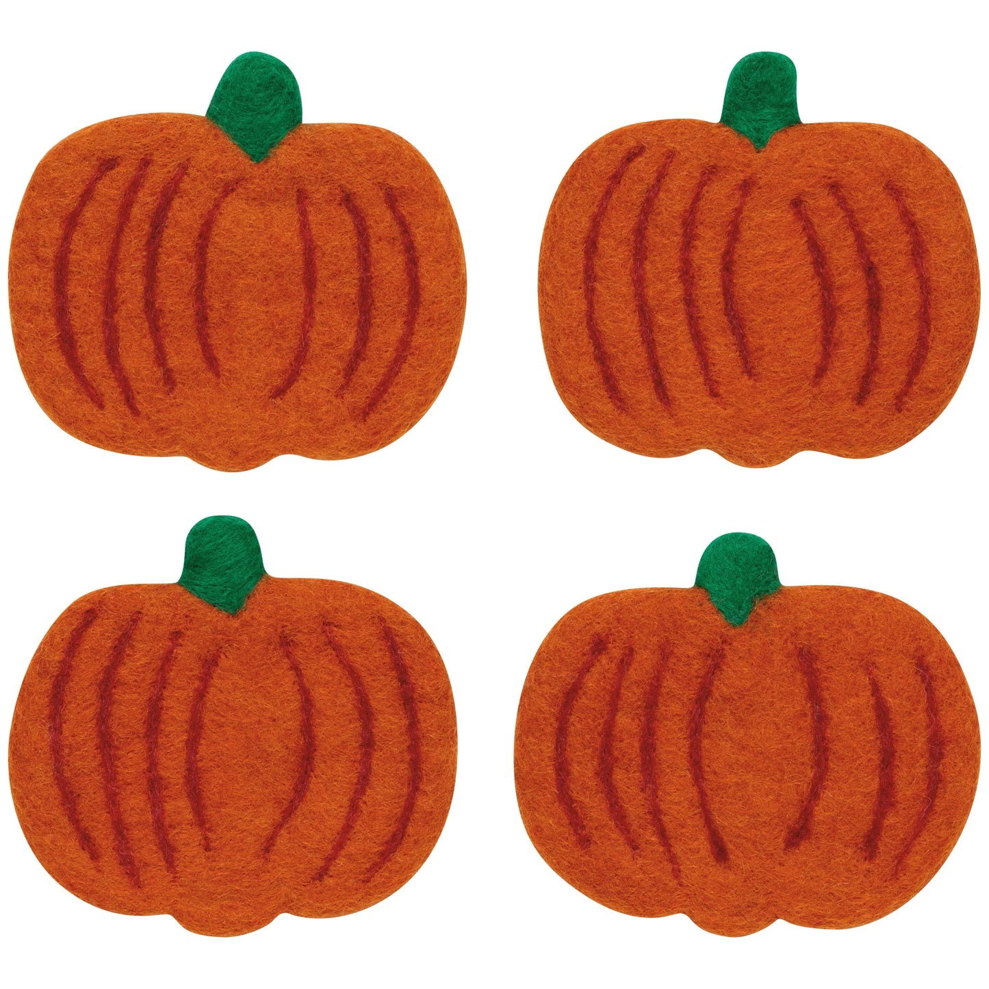 S/4 Felt Pumpkin Coaster