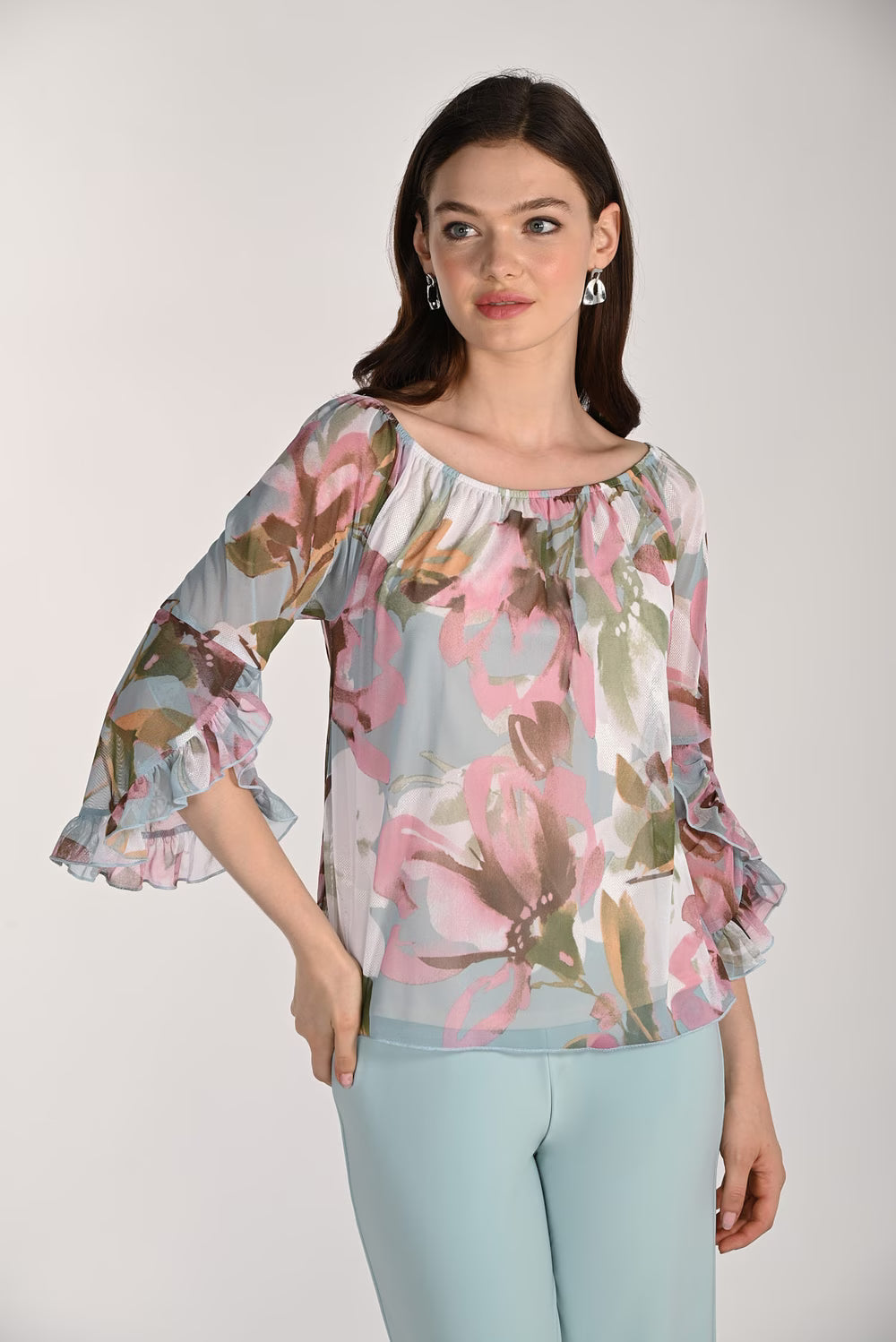 Floral Sheer Pullover Style 261361