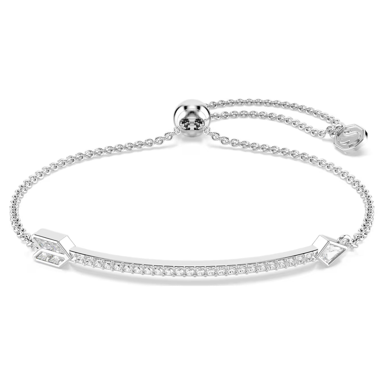 Idyllia bracelet Mixed cuts, Arrow, White, Rhodium plated 5741523