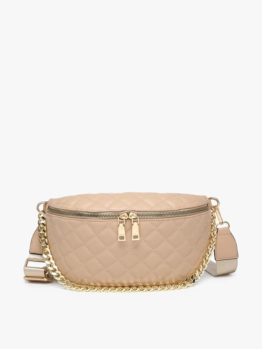 Sylvie Quilted Belt Bag w/ Chain Strap M2402-TN