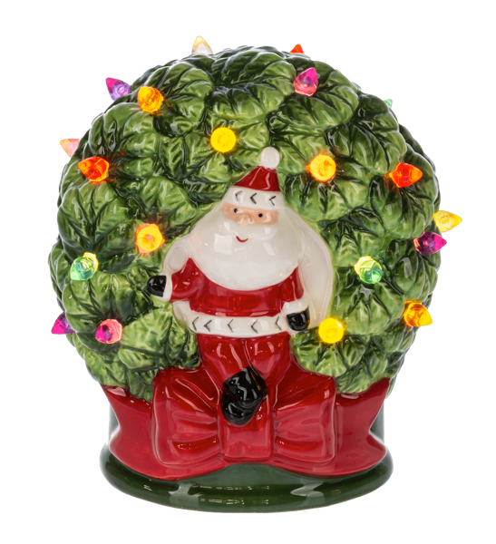 LED santa wreath