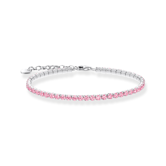 Thomas Sabo Silver tennis bracelet with pink zirconia 19cm