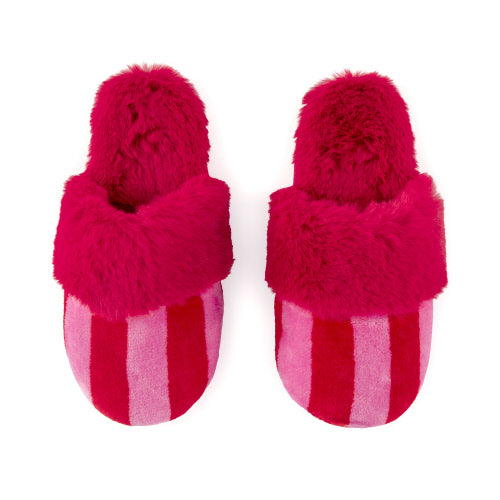 FELICITY STRIPE SLIPPERS, RED