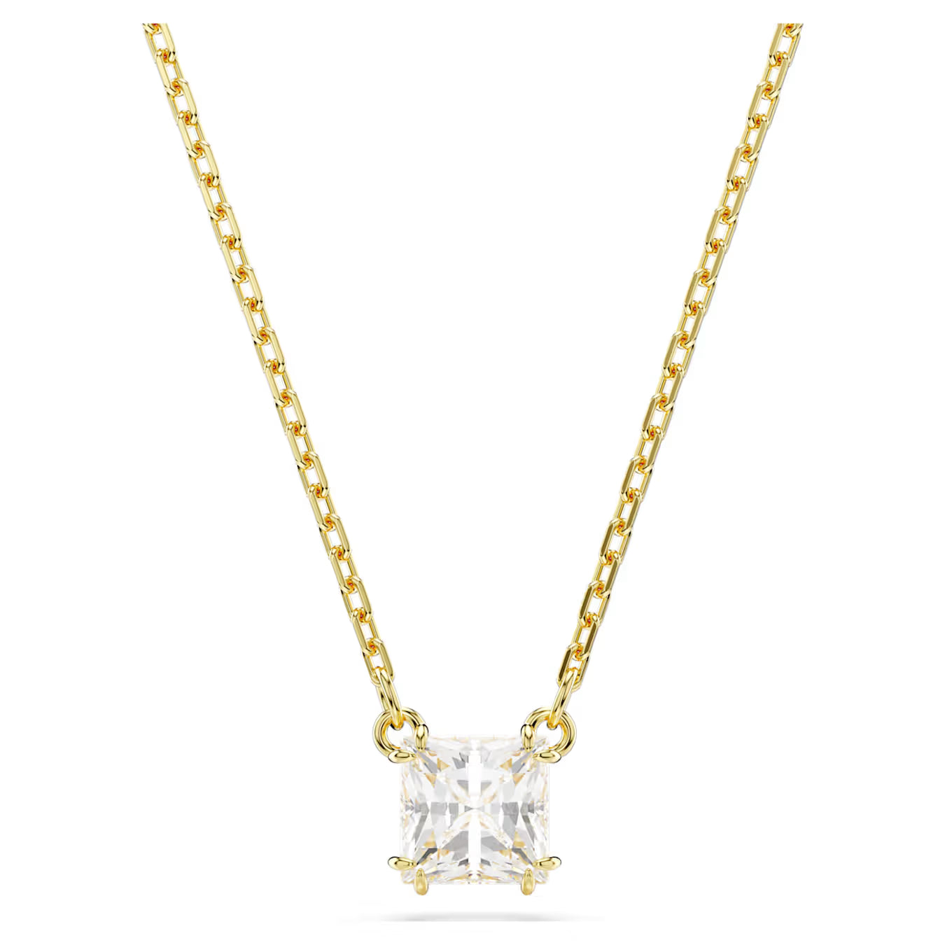 Stilla Attract pendant Square cut, White, 18k gold plated