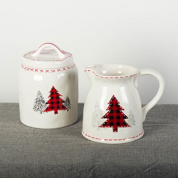 Cream and Sugar Red tree