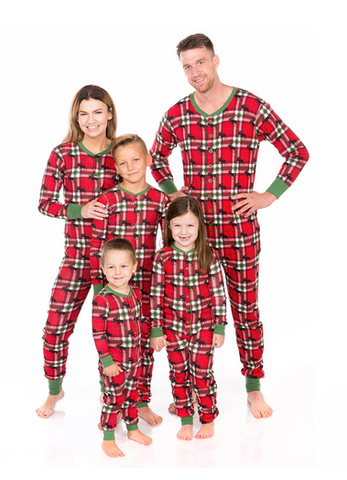 Holiday Moose on Plaid Family Union suit