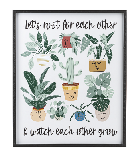 "Let's Root for Each Other" Plant Wall Decor