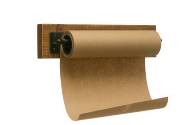 WOOD & METAL WALL BRACKET W/ PAPER ROLL