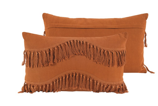 Pillow Rust Fringe
