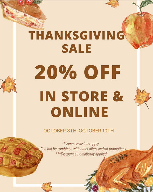 20% off Sale on until October 10th.