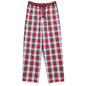Tartan Pant with eyelet trim RED