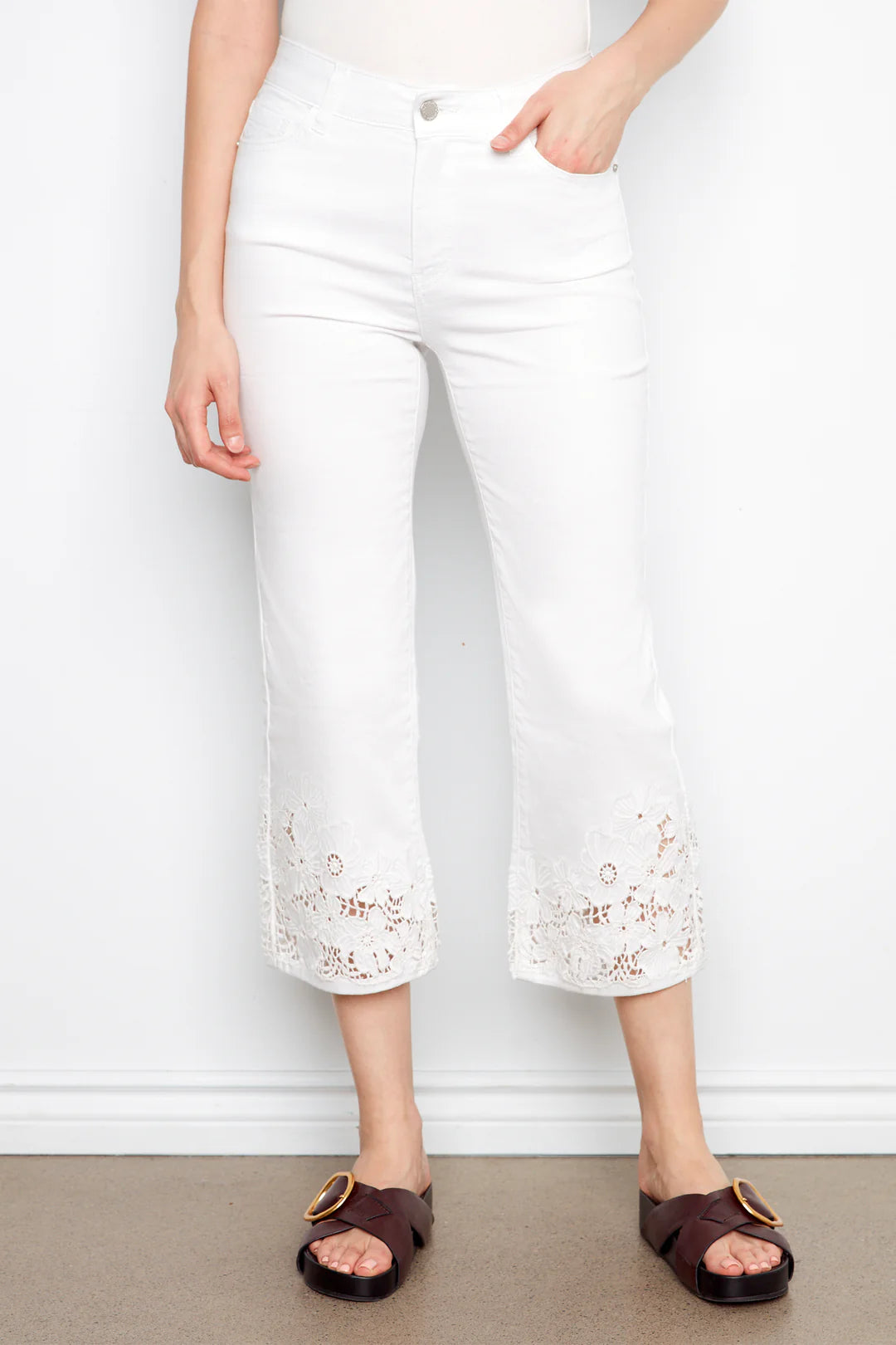 Crop Flare with lace hem C5786/615A