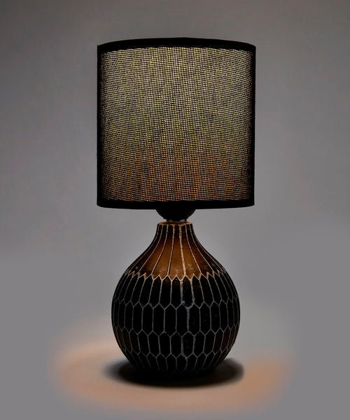 Patterned Black Table Lamp