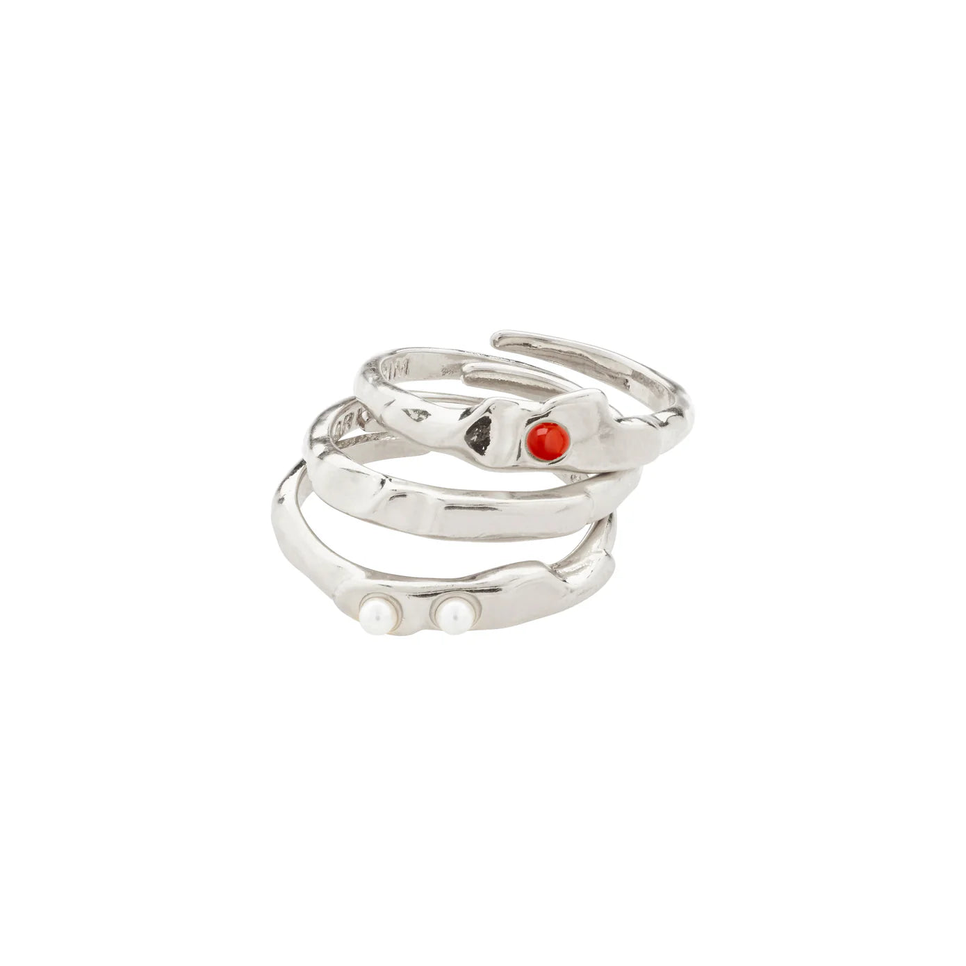 TRUST recycled ring 3-in-1 set silver-plated