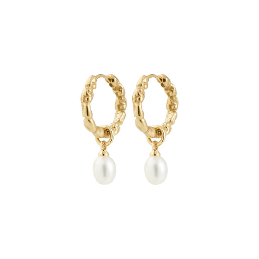 Shift pearl earring gold