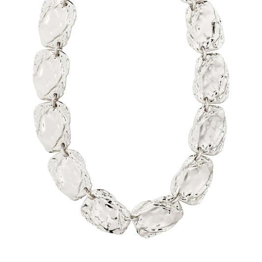 Shift flat necklace silver