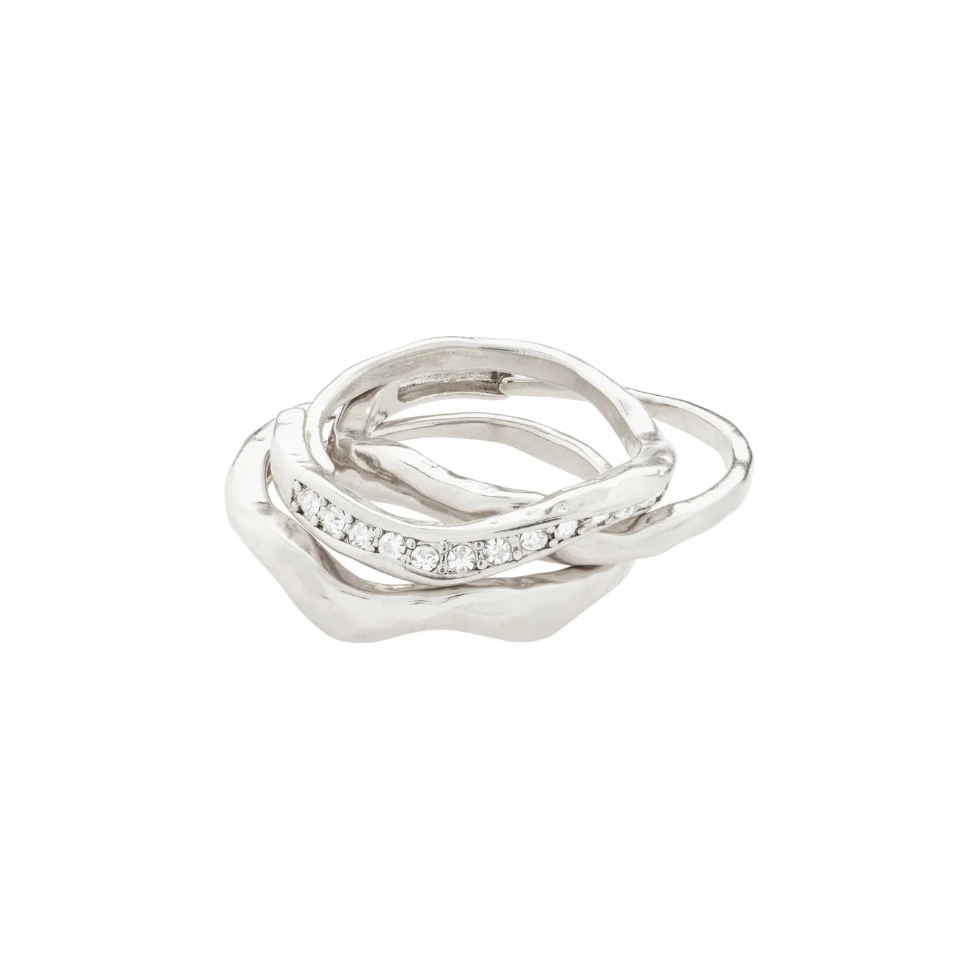 TRUE recycled ring 3-in-1 set silver-plated