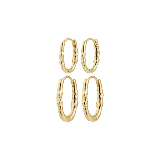 Sense hoop earring set gold