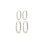 Sense hoop earring set silver