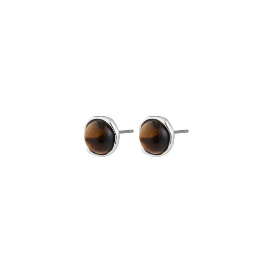 Sense earring silver tiger eye