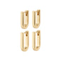 STAY recycled earrings 2-in-1 set gold-plated